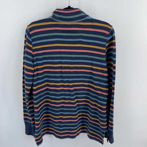 L. L. Bean striped 1/4 snap up long sleeve mock neck pullover sweater sz M - Picture 6 of 6
